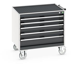 Bott Cubio 4 Drawer Mobile Cabinet with external dimensions of 800mm wide x 650mm deep  x 785mm high. Each drawer has a 50kg U.D.L. capacity with 100% extension and the unit also features drawer blocking and safety interlocks.... Bott Mobile Storage 800 x 650